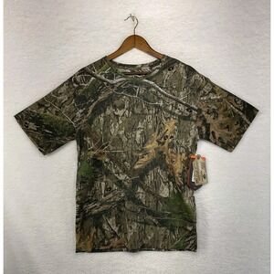 NWT Habit Men's T-Shirt Real Tree Official Fishing Hunting Leaves Camo‎ M
